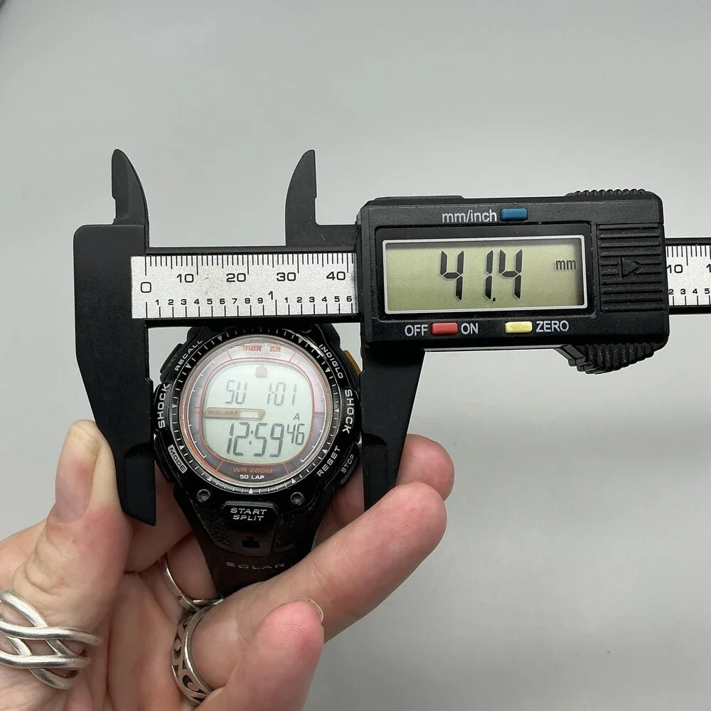 Timex Ironman Triathlon Shock Solar Power Mens Watch 41mm Digital Black 50 Lap